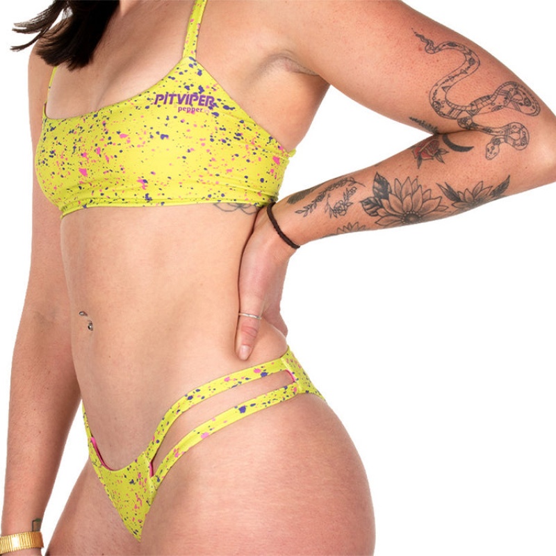 Pit Viper 1993 Splatter Bikinitoppar Gula | EAH-528640