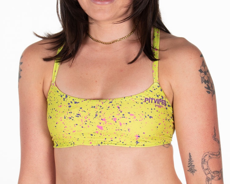 Pit Viper 1993 Splatter Bikinitoppar Gula | EAH-528640