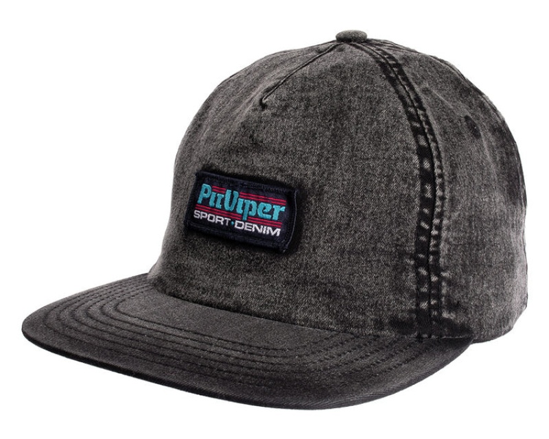 Pit Viper Sport Denim Unstructured Hatt Svarta | VZS-609278