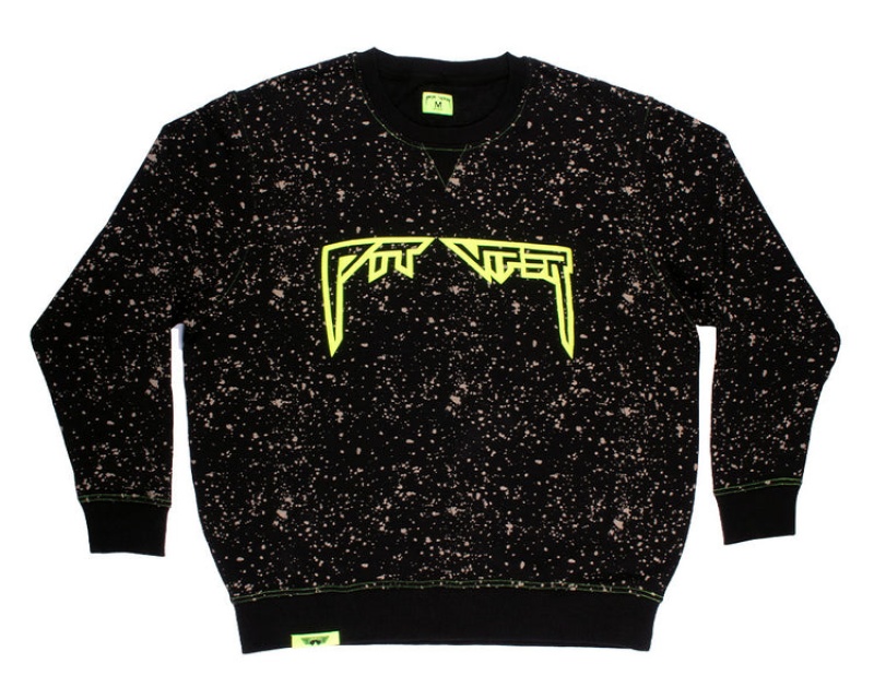 Pit Viper Underground Key Player Crewneck Sweatshirt Svarta Gröna | ELO-853916