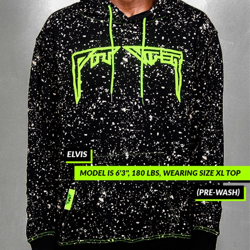 Pit Viper Underground Key Player Hoodie Svarta Gröna | OSP-472316